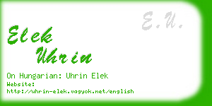 elek uhrin business card